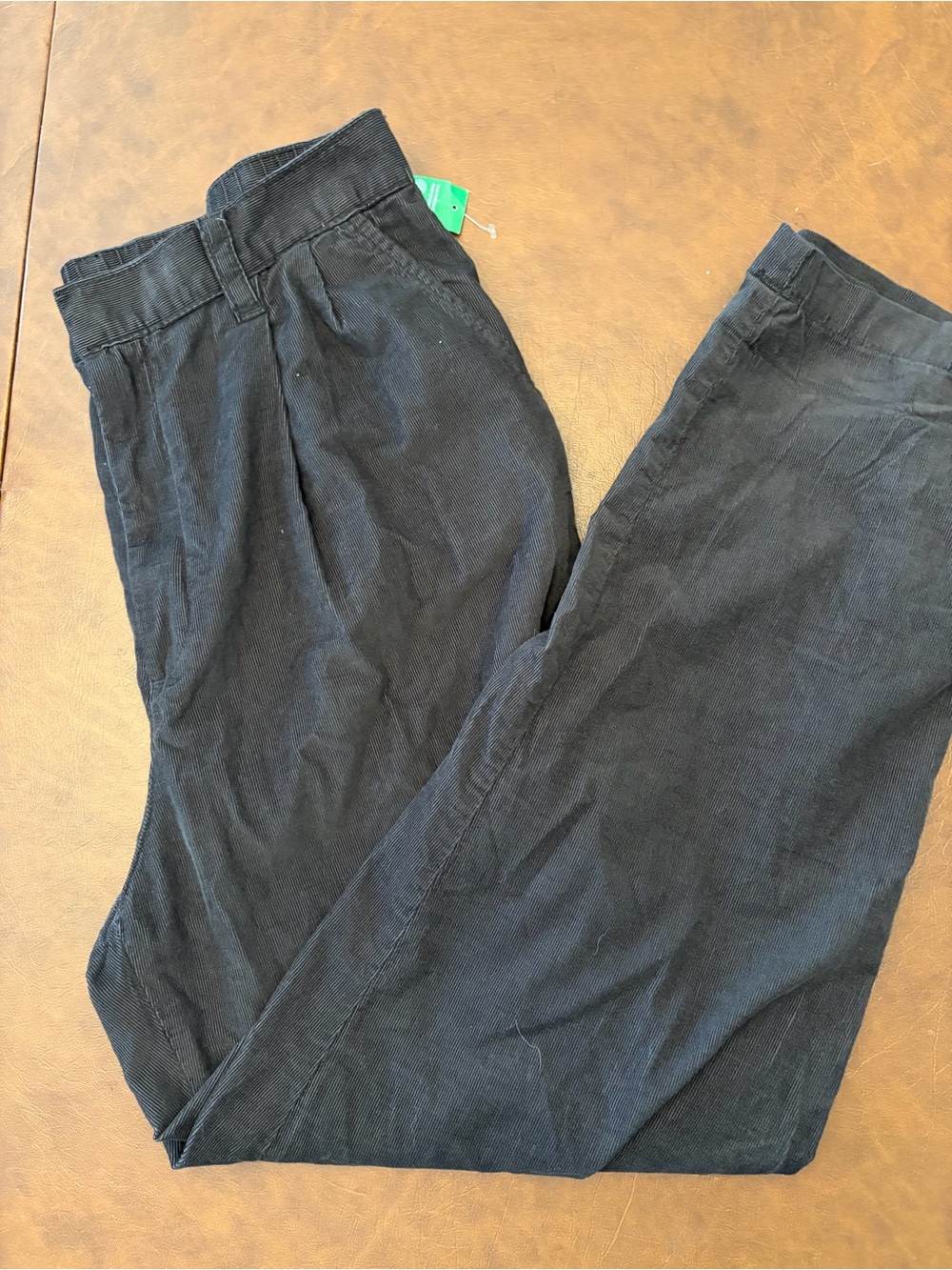 GAP High Rise Pleated Tapered Corduroy Pants Gray Size 12